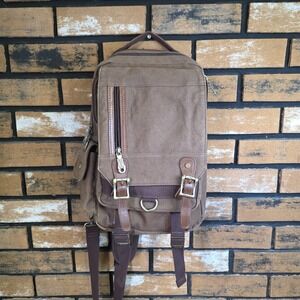 KAUKKO CROSSBODY CANVAS SLING BAG BACKPACK HIKING RUGGED BROWN/TAN - UNISEX
